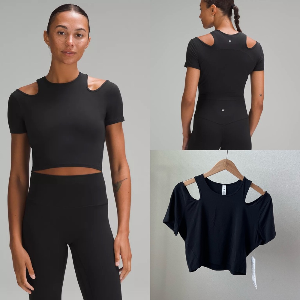Lululemon Shoulder Cut-Out Yoga T-Shirt black